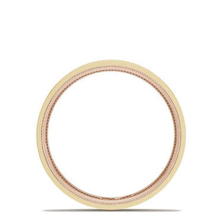 Classic Two-Tone Flat Wedding Band in High Polish