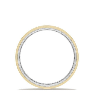 Classic Two-Tone Flat Wedding Band in High Polish