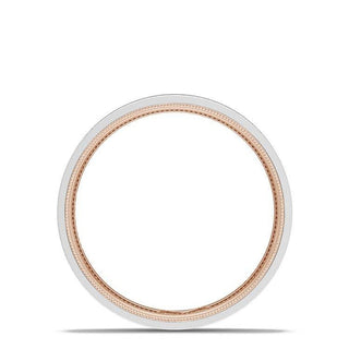 Classic Two-Tone Flat Wedding Band in Brushed Finish