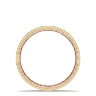 Classic Two-Tone Flat Wedding Band in Brushed Finish