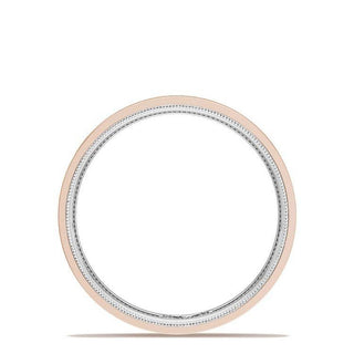 Classic Two-Tone Flat Wedding Band in Satin Finish