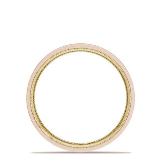 Classic Two-Tone Flat Wedding Band in Satin Finish
