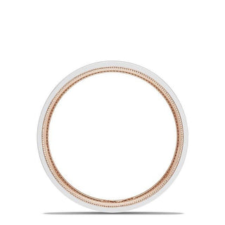 Classic Two-Tone Flat Wedding Band in Satin Finish
