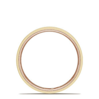 Classic Two-Tone Flat Wedding Band in Satin Finish
