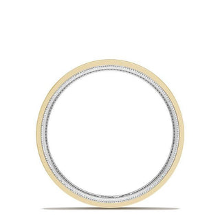 Classic Two-Tone Flat Wedding Band in Satin Finish