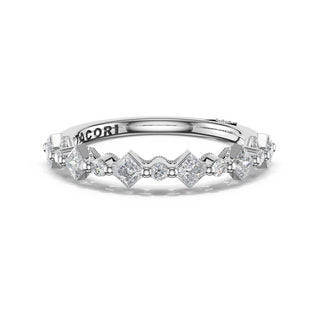 Carré and Round Diamond Wedding Band, 3.70mm