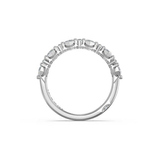 Carré and Round Diamond Wedding Band, 3.70mm