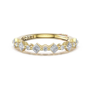 Carré and Round Diamond Wedding Band, 3.70mm
