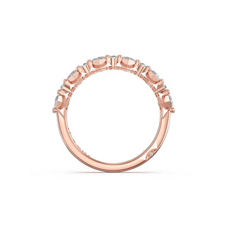 Carré and Round Diamond Wedding Band, 3.70mm