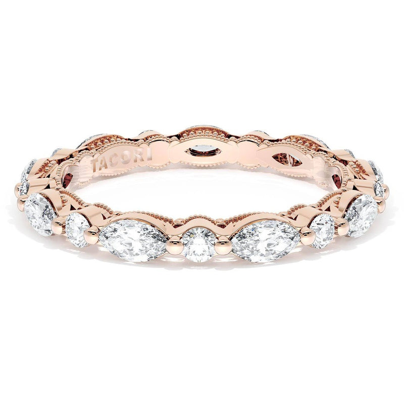Marquise and Round Diamond Wedding Band, 2.80mm