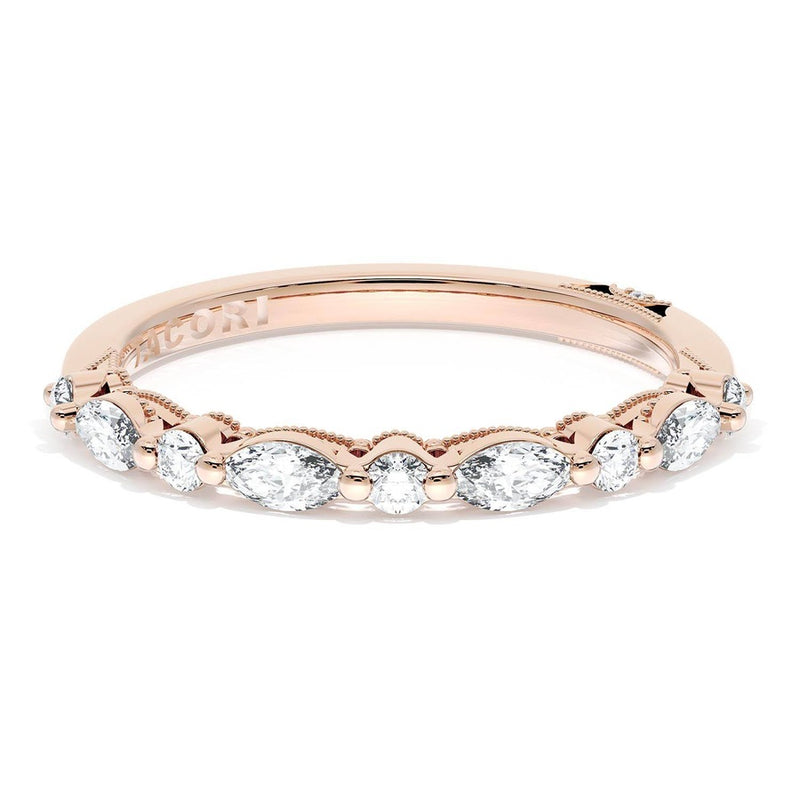 Marquise and Round Diamond Wedding Band, 2.20mm