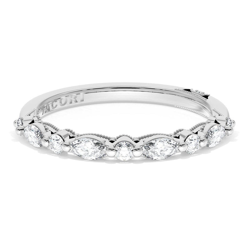 Marquise and Round Diamond Wedding Band, 2.20mm