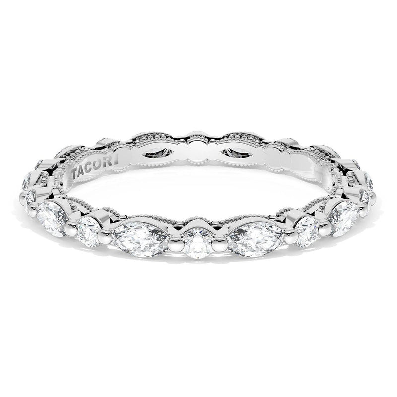 Marquise and Round Diamond Wedding Band, 2.20mm