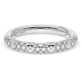 French Pavé Diamond Wedding Band, 4mm