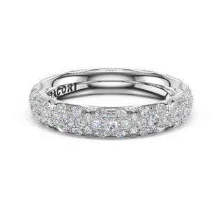 French Pavé Diamond Wedding Band, 4mm