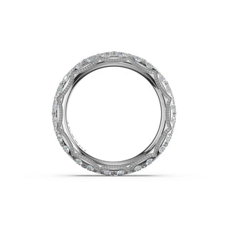 French Pavé Diamond Wedding Band, 4mm
