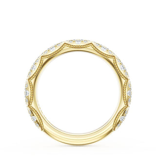 French Pavé Diamond Wedding Band, 4mm