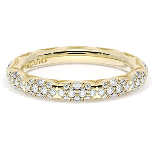 French Pavé Diamond Wedding Band, 4mm