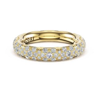 French Pavé Diamond Wedding Band, 4mm