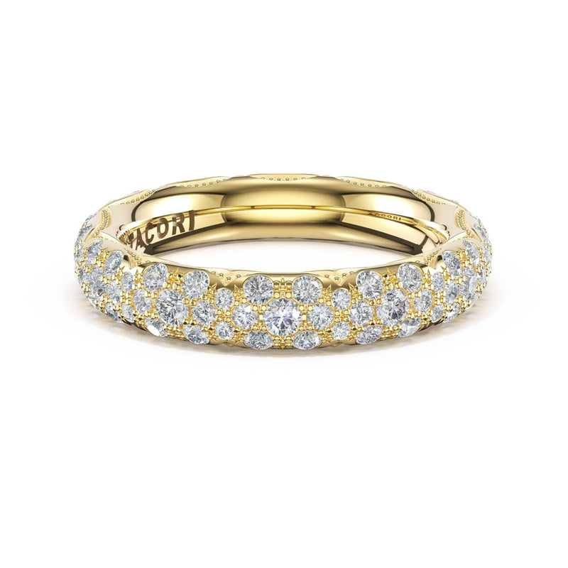 French Pavé Diamond Wedding Band, 4mm