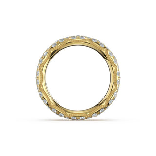 French Pavé Diamond Wedding Band, 4mm