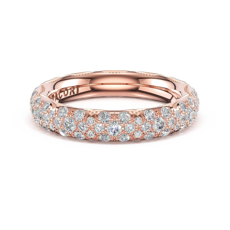 French Pavé Diamond Wedding Band, 4mm