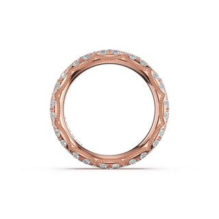 French Pavé Diamond Wedding Band, 4mm