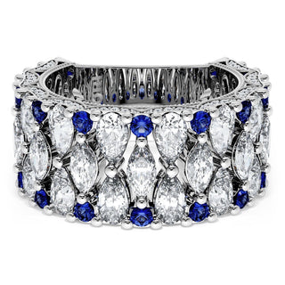 Marquise and Pear Blue Sapphire Mosaic Band
