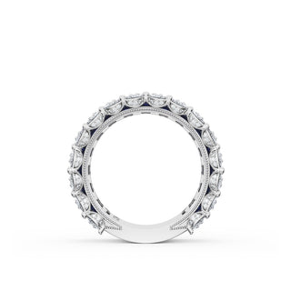 Emerald and Pear Blue Sapphire Mosaic Band