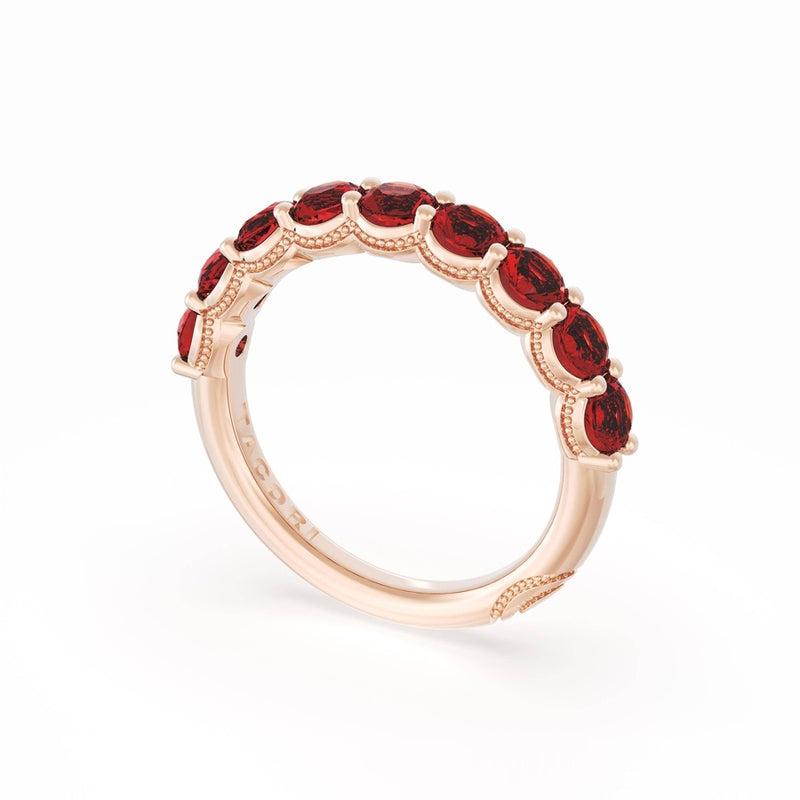 Round Cut Ruby Eternity Band in 14kt Rose Gold