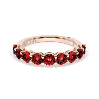 Round Cut Ruby Eternity Band in 14kt Rose Gold