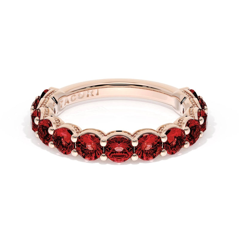 Round Cut Ruby Eternity Band in 14kt Rose Gold