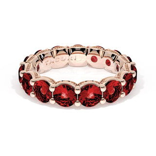 Round Cut Ruby Eternity Band in 14kt Rose Gold