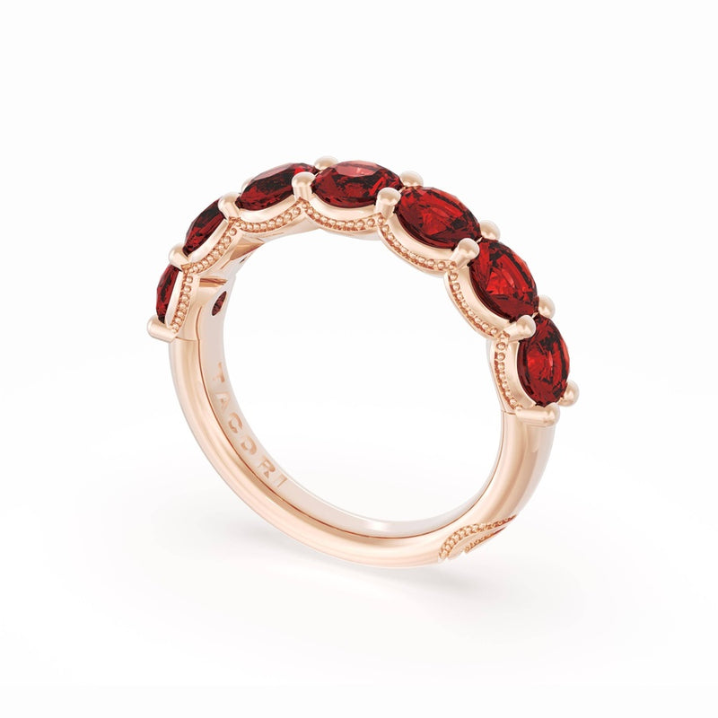 Round Cut Ruby Eternity Band in 14kt Rose Gold