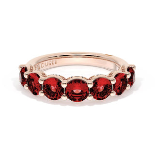 Round Cut Ruby Eternity Band in 14kt Rose Gold