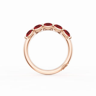 Round Cut Ruby Eternity Band in 14kt Rose Gold