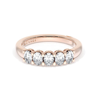 Oval Cut Diamond Eternity Band in 14kt Rose Gold