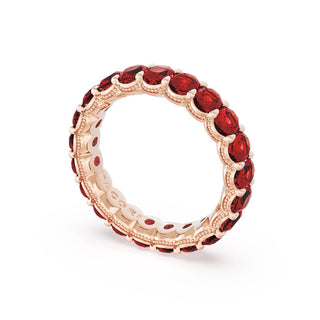 Oval Cut Ruby Eternity Band in 14kt Rose Gold