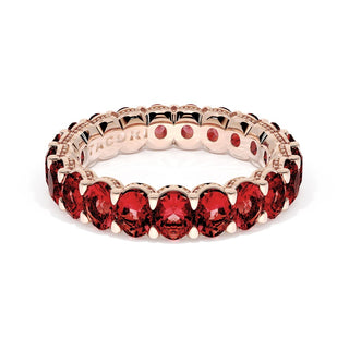 Oval Cut Ruby Eternity Band in 14kt Rose Gold