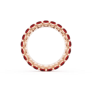 Oval Cut Ruby Eternity Band in 14kt Rose Gold