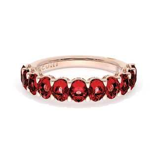 Oval Cut Ruby Eternity Band in 14kt Rose Gold