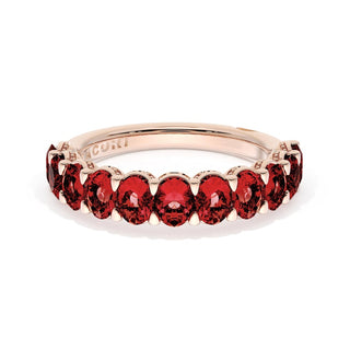Oval Cut Ruby Eternity Band in 14kt Rose Gold