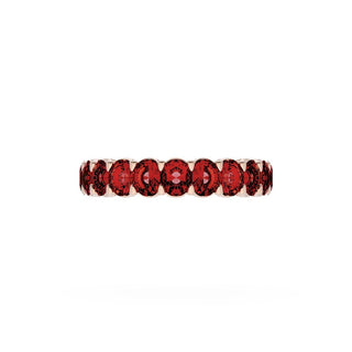 Oval Cut Ruby Eternity Band in 14kt Rose Gold