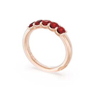 Oval Cut Ruby Eternity Band in 14kt Rose Gold