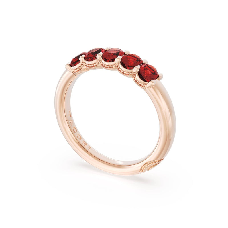 Oval Cut Ruby Eternity Band in 14kt Rose Gold