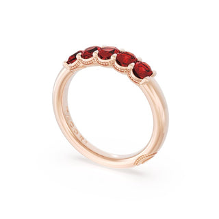 Oval Cut Ruby Eternity Band in 14kt Rose Gold