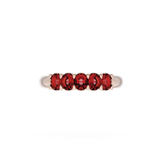 Oval Cut Ruby Eternity Band in 14kt Rose Gold