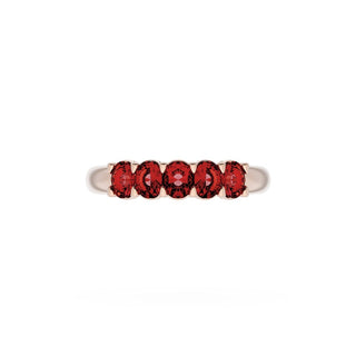 Oval Cut Ruby Eternity Band in 14kt Rose Gold