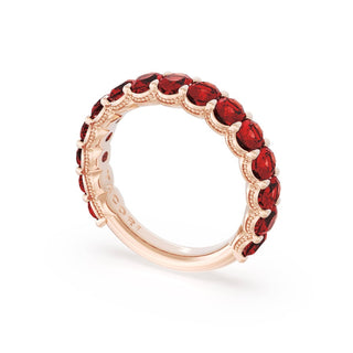 Oval Cut Ruby Eternity Band in 14kt Rose Gold