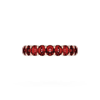 Oval Cut Ruby Eternity Band in 14kt Rose Gold